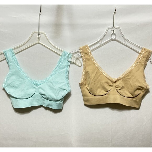 Two Lot Shear Shapewear Womens Large Brown and Teal Soft Bras - Picture 1 of 9